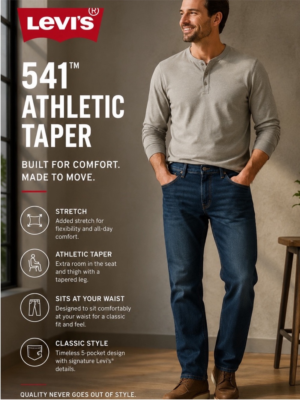 Levis 541 Athletic Taper blue jeans